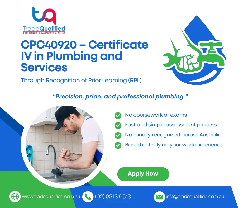 CPC40920 Certificate IV in Plumbing and Services